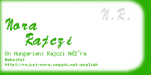 nora rajczi business card